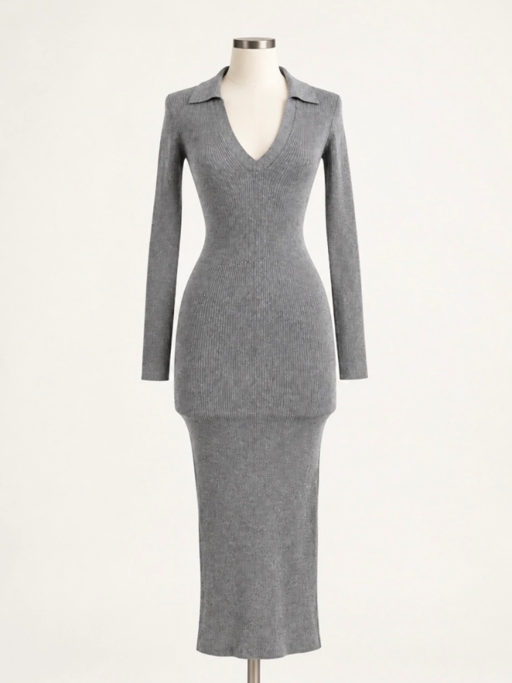 Babaton Ribbed Knit Midi Dress – Size XS